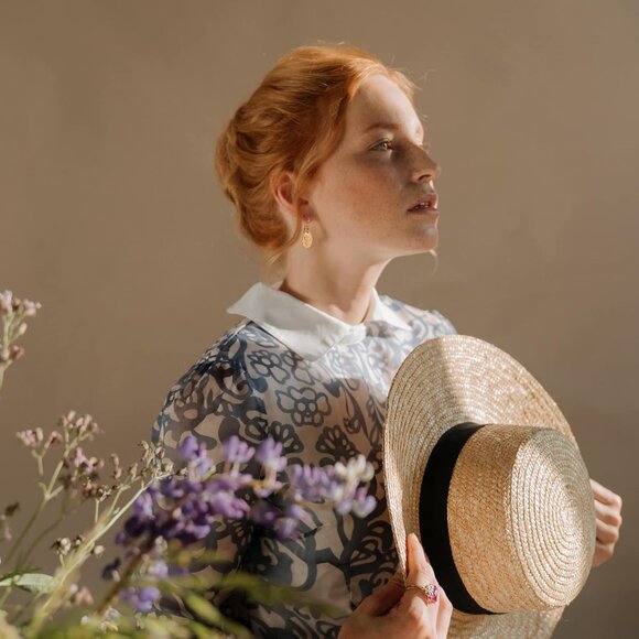 Dainty14K Gold Plated Cosmos Small Drop Chain Hoops Trendy Earring Set for Women - Picture 4 of 9